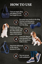 Noah & Paw Dog Sling Carrier for Small Dogs 3-10lb, Dog Sling for Small Dogs and Cats, Dog Carrier with Adjustable Padded Strap, Vegan Denim Lined with Fur, 3X Safety Features, Machine Washable