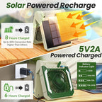 20000mAh Portable Fan Rechargeable with Solar Panel 2-in-1, 3 Speeds Cordless Battery Powered Fan with Led Lantern,Timer, Quiet USB-C Table Fan for Travel Tent Hurricane Office Home Bedroom (Beige)