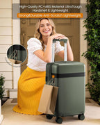 LOVEVOOK Hard Shell 24 Inch Carry On Luggage with Removable Lining,Large Capacity Carry On Suitcase with Wheels Lock,Lightweight Airline TSA Approved Checked Luggage for Men Women Travel Business Trip
