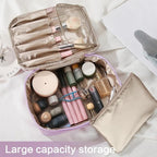 Queboom Travel Makeup Bag Cosmetic Bag Makeup Bag Toiletry bag for women and men (Purple)