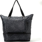 Baggallini Carryall Expandable Lightweight Travel Tote 22" Packable Folding Compact Nylon Washable Weekender w/Luggage Sleeve
