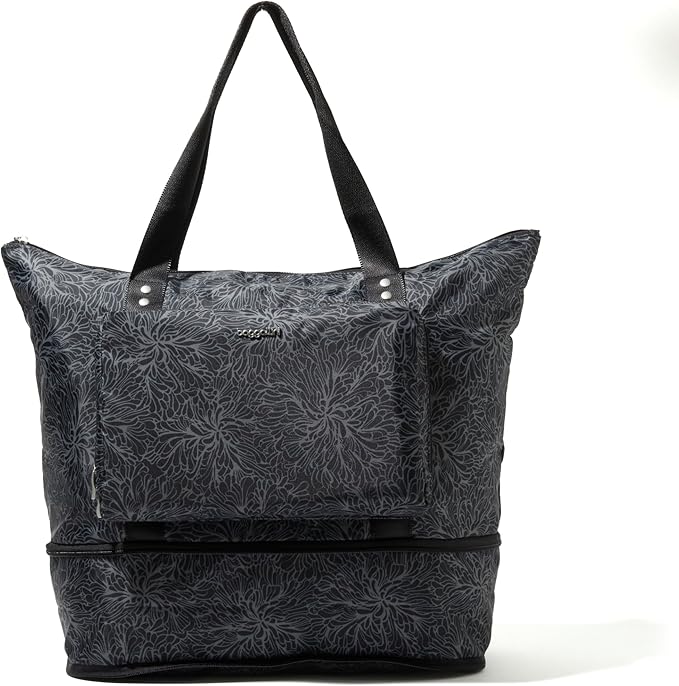 Baggallini Carryall Expandable Lightweight Travel Tote 22" Packable Folding Compact Nylon Washable Weekender w/Luggage Sleeve