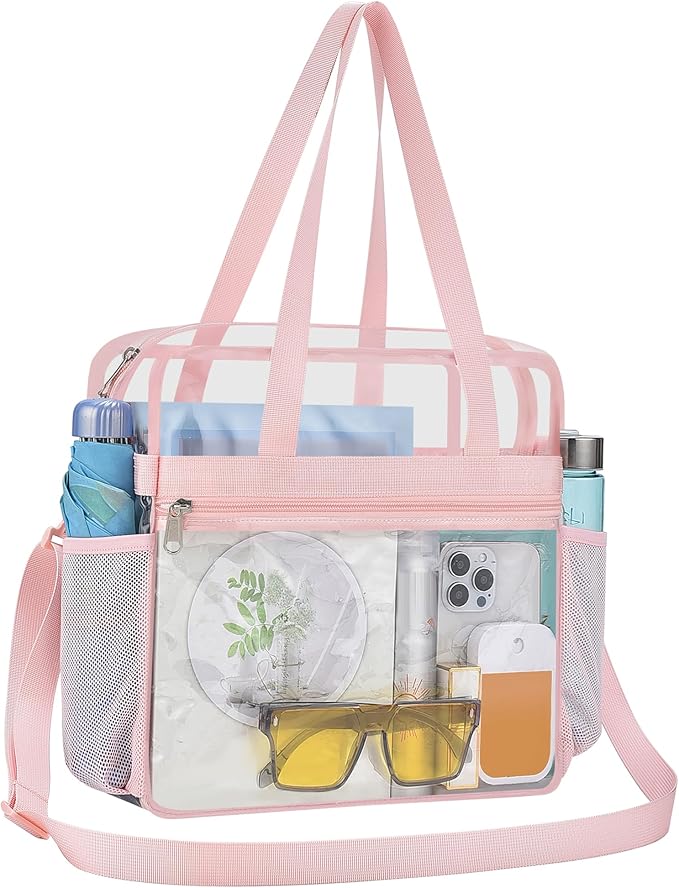 USPECLARE Clear Bag for Stadium Events,Transparent Bag for Work Sports Games Concerts Travel Gym