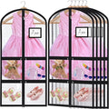 Woanger 6 Pcs Garment Bags for Dance Costumes Clear PVC with Zippers Garment Bag with Pockets Dance Costume Organizer Carrier for Storage Cover for Adult(Transparent,20'' X 40'')