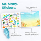 Animals Habitat 500+ Kids Sticker Book by Cupkin Toddler Airplane Travel Activity Coloring and Sticker Book, Road Trip Essentials, 12 Coloring Pages + 12 Scenes for Ages 2–8 Years