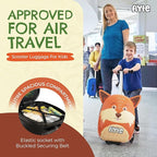 FLYTE Scooter Suitcase Folding Kids Luggage – Frazer the Fox, 18 Inch Hardshell, Ride On with Wheels, 2-in-1, 25 Litre Capacity