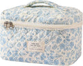 Gosect Large Makeup Bag, Cute Cosmetic Bag for Women Girls, Floral Coquette Aesthetic Toiletry Bag, Travel Make Up Organizer Bag (BDLH)