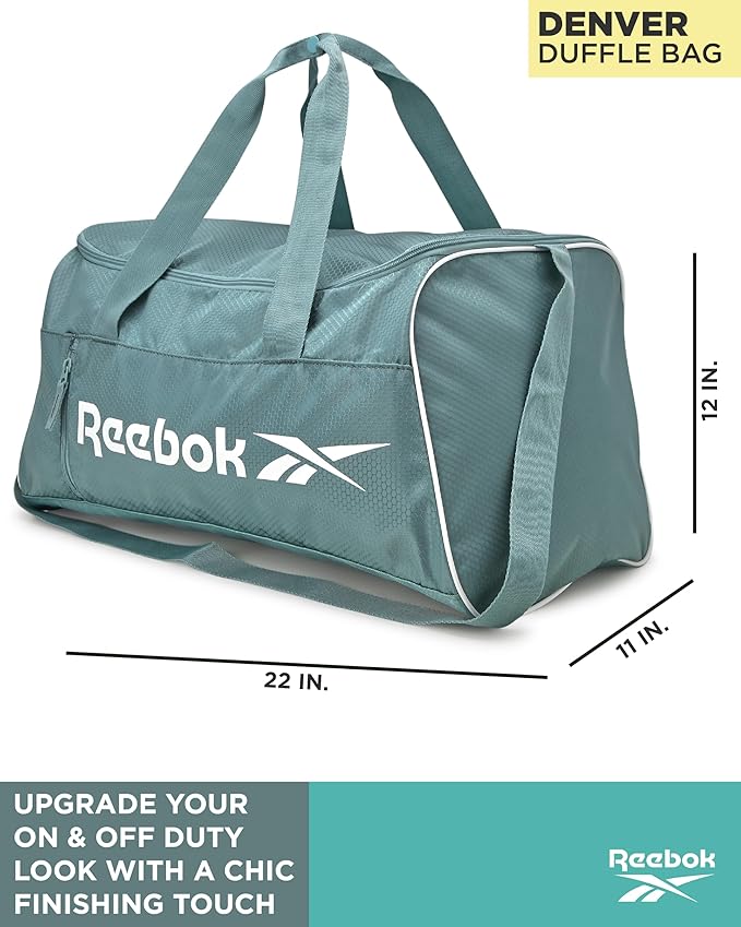 Reebok Duffle Bag - Lightweight Unisex Carry On Gym Bag - Travel and Sports Duffel Bags for Men and Women, Denver - Trellis