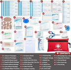 Atickyaid Mini First Aid Kit - 140 Piece Small First Aid Medical Kit for Car, Home, Office, Travel, Camping, Sports, Outdoor, School - Emergency First Aid Supplies and Survival Kit
