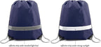 BeeGreen 30 Pieces Navy Blue Drawstring Backpacks Bulk, Reflective Gym String Bags DIY for Team Sports