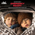 Mart Cobra Emergency Blanket 100-Pack | Reflective Thermal Blanket | Survival Gear | Lightweight Mylar Blankets | Retains 90% Body Heat | Essential for Camping, First Aid, Homeless Care Package Bulk