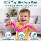 BUNMO Pop Tubes - Sensory Toys - Fidget Toys - Imaginative Play & Stimulating Creative Learning - Hours of Fun for Kids - Tons of Ways to Play - Non-Mouthable Toy 3+ - 30 Pack Large