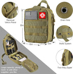 LUXMOM Emergency Survival Kit and First Aid Kit, 142Pcs Professional Survival Gear and Supplies Equipment with Molle Pouch, Gift for Christmas Men Dad Husband Camping Hiking Hunting Outdoor Adventure