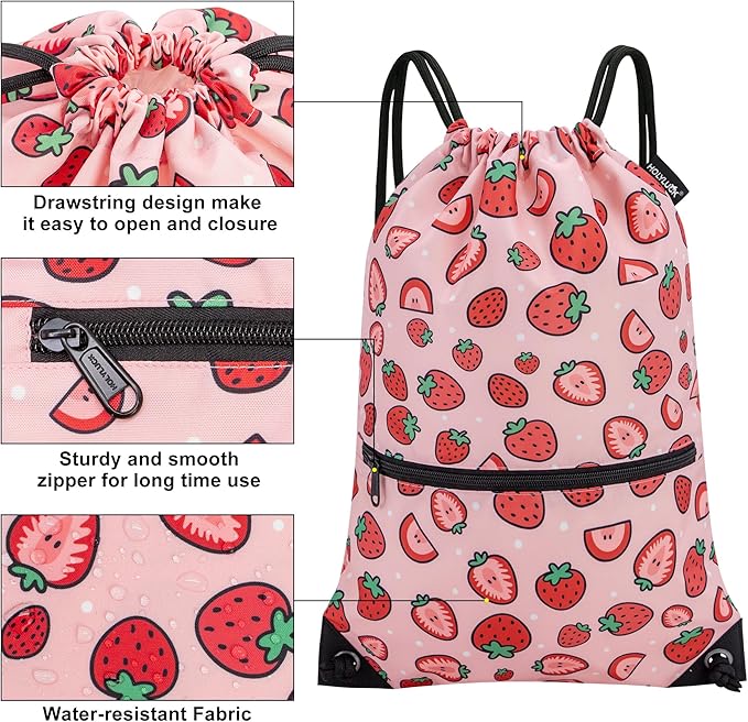 HOLYLUCK Drawstring Backpack Bag Sport Gym Sackpack
