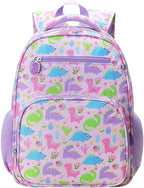 RHCPFOVR Kids Backpack for Girls - Girls Backpack 3-8 Ages Dinosaur for Kids 15 Inch School Bookbag for Kindergarten Elementary School Bookbag for Girl 1st 2nd Grade