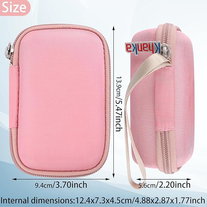 khanka Hard Case for Anker 3-in-1 Power Bank USB C Charger Block,Anker 10,000mAh Portable Charger,Case only. (Pink)