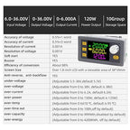 SK-120 120W Buck Boost Power Converter CC CV 6-36V to 0-36V with Color Display DC to DC Power Converter 5V 6V 12V 24V Power Module Regulated Laboratory Power Supply