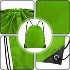 Grneric Drawstring Bags Bulk 14 Pcs Drawstring Backpack Bulk Cinch Bag Sackpack for Men Women Gym (Green)