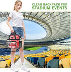 MAY TREE Clear Bag for Stadium Events, 12x6x15 Clear Tote Bag with Removable Strap, Transparent Bag for Concert Sports Gym, Cow-Strap
