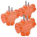 3-Pack 3 Way Plug Adapter, ETL Listed 3 Outlet Grounded Wall Outlet Splitter, 3 Prong Multi Outlet Adapter, 15A 125V 1875W, Power Splitter for Home, Office or Travel, Orange.