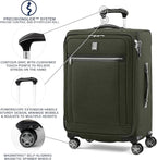 Travelpro Platinum Elite Softside Expandable Luggage, 8 Wheel Spinner Suitcase, TSA Lock, Men and Women, Pilot Green, 2-Piece Set (21/25)