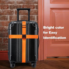 Luggage Straps for Suitcases TSA Approved Travel Belt 4 Pack by Chelmon(Orange)