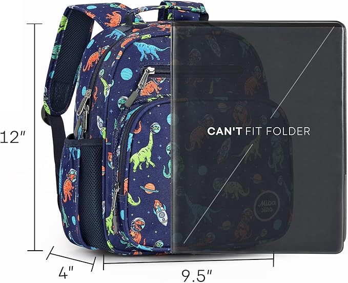 mibasies Toddler Backpack for Boys 2-4: Preschool Kindergarten Backpack - Cute Kids Backpacks for Boys - Dinosaur Blue