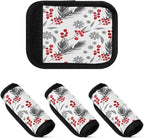 Christmas Berry Red Grey Luggage Handle Wrap 2 Pack Neoprene Luggage Handle Covers Travel Tags for Suitcases Identifiers