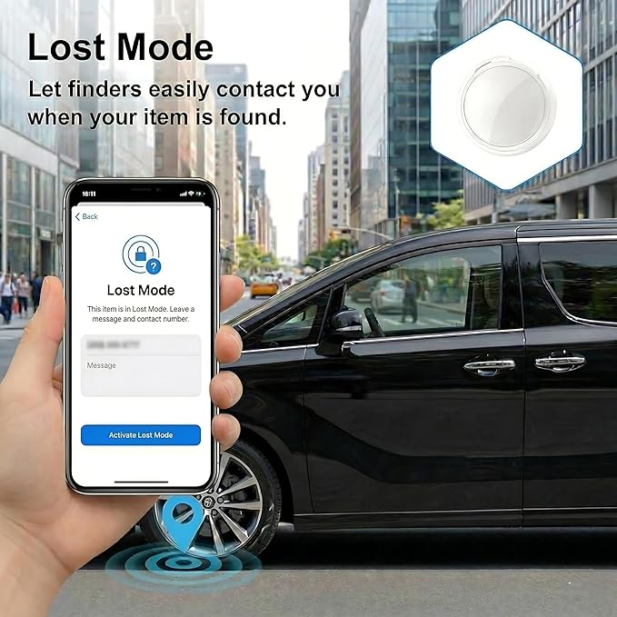 2 Pack GPS Tracker for Vehicles with Magnetic Case Work with Apple Find My(iOS Only) Waterproof Global Real-Time Location Tracking Hidden Car Device Bluetooth Finder No Fee or Subscription Required