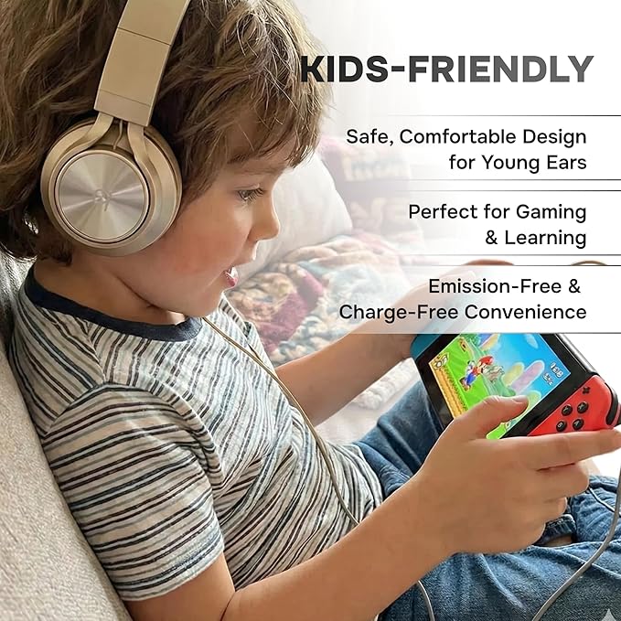 ARTIX CL750 Wired Headphones with Mic — Noise Isolating On-Ear Headphones for Computer and Laptop Wired, Plug in Corded Headphone with Wire (Foldable, Aux Jack 3.5mm)