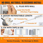 Outlet Extender Stick - Plug Extension Outlet with 3 Prong, Rotating Wall Socket Expander for Home Office Household, Hard to Reach Places, Electrical Power Outlet Extender with USB Ports
