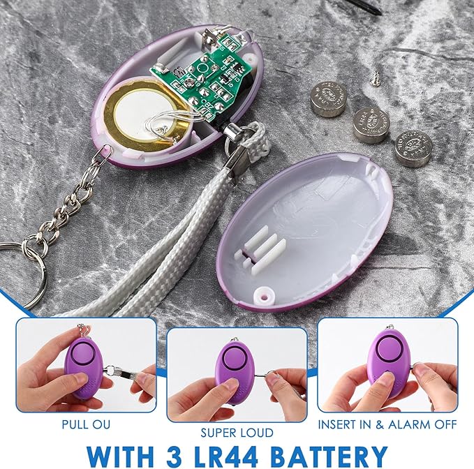 Kanayu 76 Pcs Personal Alarm Bulk 130DB Safe Sound Emergency Safety Self Defense Security Alert Keychain with Led Light Personal Protection Alarm for Women Girls Kids Elderly (Mixed Colors)