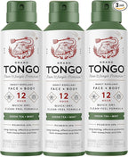 Grand Tongo Green Tea + Mint Insect Repellent, 12-Hour Mosquito & Tick Protection, Picaridin-Based, Water-Based, Lightweight, Quick-Drying, Vanishing Scent, DEET Alternative, Face & Body Use, 3 Pack