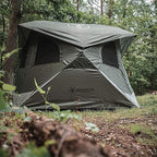 Gazelle Tents™ T4 Hub Tent, Easy 90 Second Set-Up, Waterproof, UV Resistant, Removable Floor, Ample Storage Options, 4-Person, Alpine Green, 94" x 94" x 78", GT400GR