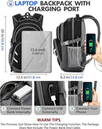 ProEtrade Backpack Bookbag for College Laptop Travel, Fit Laptop Up to 15.6 inch with USB Charging Port Multi Compartment Anti theft, Gift for Women Men (Black)