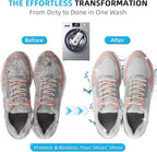 Shoe Washing Machine Bag | Laundry Shoe Bag for Washer and Dryer, 2pcs Reusable Shoes Cleaner Bags, Chenille Microfiber for Sneakers Tennis Shoes, Zipper with Lock Ring