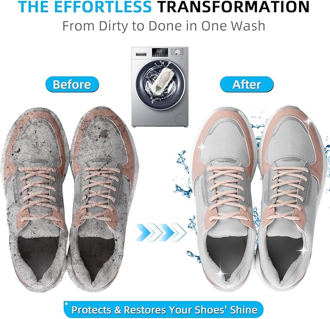 Shoe Washing Machine Bag | Laundry Shoe Bag for Washer and Dryer, 2pcs Reusable Shoes Cleaner Bags, Chenille Microfiber for Sneakers Tennis Shoes, Zipper with Lock Ring