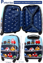 GURHODVO Kids Carry On Luggage Children Rolling Suitcase with 4 Wheels Hardshell Case for Toddler to Travel (Car)