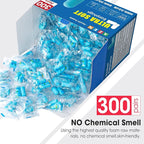 AZEN 300 Pairs Ear Plugs, NRR 32dB Soft Foam Ear Plugs for Sleeping Noise Cancelling, Earplugs for Concerts Shooting Swimming Noise Reduction,Individually Wrapped (Lake Blue)