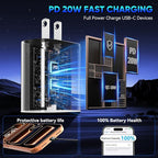 Phone 17 16 15 Pro Charger Fast Charging, 20W USB C Fast Charger Block with 12FT Long Type C Chargers Fast Charging Cable Cord for Phone 17/17 Pro/17 Pro Max/Air/16 Pro Max/16 Pro/15Pro Max/Pro, S24