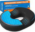 Donut Pillow for Tailbone Pain, Hemorrhoids - Cooling Gel Memory Foam Chair Seat Cushion for Office, Home & Wheelchair, Ergonomic Chair Pad for Pregnancy, Sciatica, Coccyx (XL, Black)
