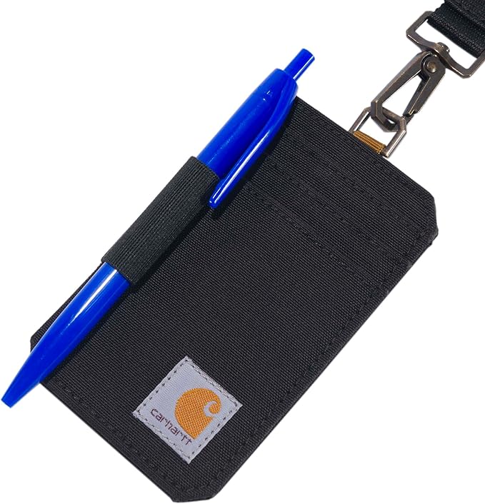 Carhartt 700D Nylon Duck ID Holder and Lanyard, W/Mesh ID Window for Quick Access
