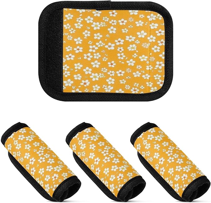 Qilmy Fresh Style Floral Fragments Luggage Handle Wrap 4Pack Luggage Identifiers Tag Comfort Handle Grips Cover for Stroller Suitcase Bag Airplane Travel Accessories1563