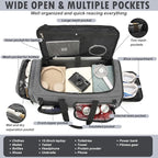 Gym Bag for Men and Women, 50L Extra Large Duffle Bag, 3-in-1 Travel Sports Duffel Bags with Shoe & Laptop Compartment for Overnight Weekender Gym Traveling Workout Deployment, Black + Gray