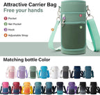 DYSANKY Insulated Water Bottle | Thickened Stainless Steel Vacuum Metal | Portable Sports Water Jug for Gym and Hiking with Straw, Carrier Bag, Handle Strap | BPA-Free 32 oz
