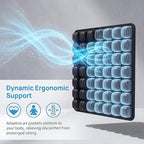 Inflatable Seat Cushion, Press to Inflate Airplane Seat Cushion for Long Flights, 49 Air Cell Wheelchair Cushion, Portable Pressure Relief Seat Pad for Office Chair Car Travel, TPU Non Slip