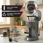 MUELLER HOME 12-Cup Drip Coffee Maker Perfect for Home or Office, Borosilicate Carafe, Auto-Off, Reusable Filter, Anti-Drip, Keep-Warm Function, Clear Water Level Window, Gray