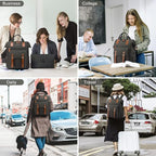 LOVEVOOK Laptop Backpack for Women Work Travel Commuter Backpack Business Computer Bag Doctor Nurse Bags College Backpack Purse, 15.6 Inch, Dark Grey-brown