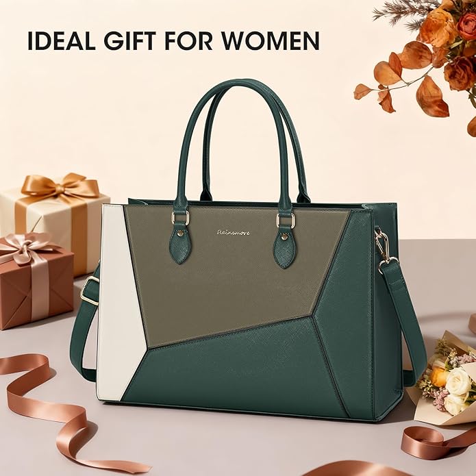 RAINSMORE Laptop Tote Bag for Women 15.6 Inch Large Women Work Bags Waterproof Business Office Teacher Bag Computer Briefcase