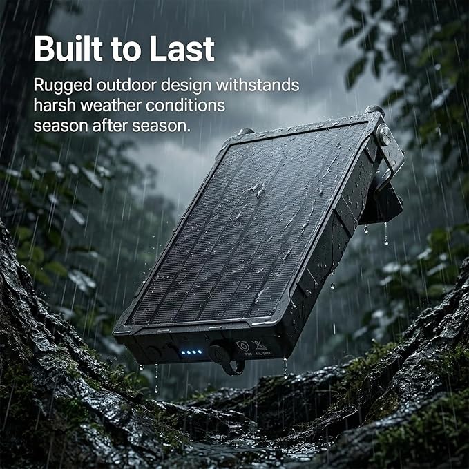 Solar Panel Charger Compatible with Reveal Cellular Trail Cameras X 2.0, X 3.0, X Pro 3.0, Gen 1, SK, XB | 12V Solar Power Supply with Built-in Rechargeable Battery